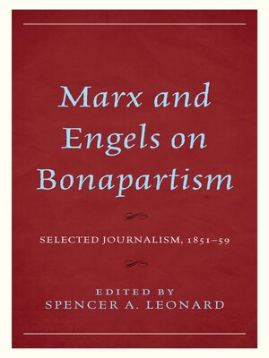 cover image of Marx and Engels on Bonapartism